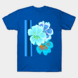 Three Blue Flowers T-Shirt